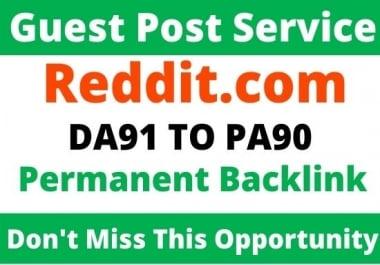 DA91 Write And Publish Guest Post On Reddit. com