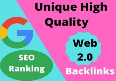 I will provide 20+ unique High quality web 2.0 Dofollow Backlinks