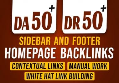 I will do 10 powerful high da seo dofollow footer & sidebar backlinks for off page seo
