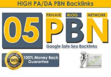 5 High DA/DR 50+ Homepage PBN Backlinks