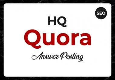 Guaranteed offer 20 high-quality Quora answers for your website traffic