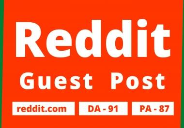 Promote Website by 12 High Quality Reddit Guest Post Backlink
