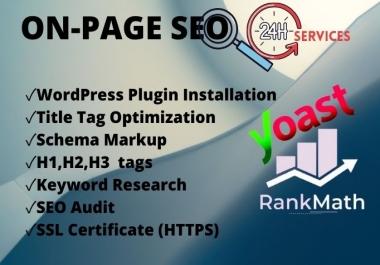 On Page Optimization WordPress Website using Yoast SEO or Rank Math