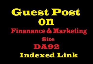 Publish content on premium Finance & Marketing Site DA92 with Indexed Link