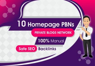 Build Manually 10 Homepage PBN On High DA DR and Aged Sites
