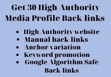 Manually Create 30 Social Media Profiles Backlinks