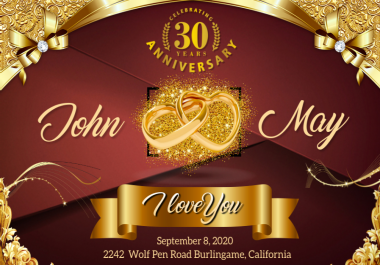 I will design wedding,  birthday,  Christmas or any type of invitation card