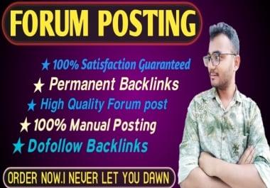 I Will Provide HQ 25 Do-follow forum posting backlinks on High DA Forums