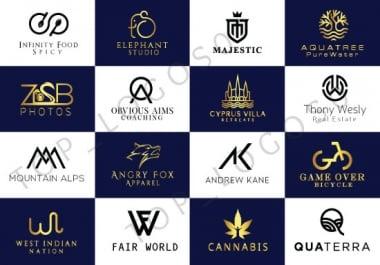 I will do a modem minimalist and luxury logo design