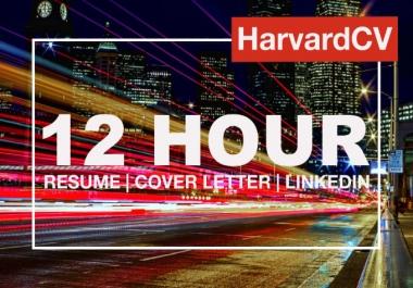 I will Create a Professional Resume within 12 Hr