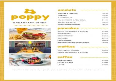 design amazing flyer food menu. poster or any kind of menu promo