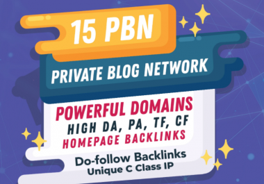 I will do 15 Homepage Permanent PBN Backlinks In DA 30+