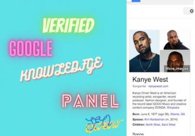 I will create verified google knowledge panel or knowledge graph