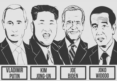 I will create black and white outline illustration in one day