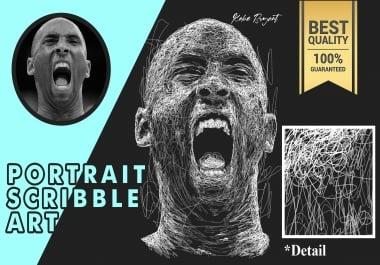 I will draw a unique scribble art from your photo