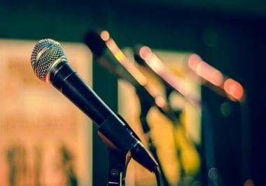 I will record a 50 words or more VOICEOVER for your project