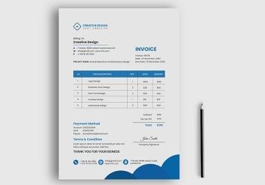 I will do invoice template design