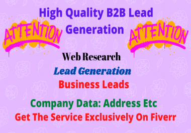 Find 100 targeted b2b lead generations on your niche