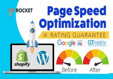 I will increase page speed optimization wordpress website and shopify website