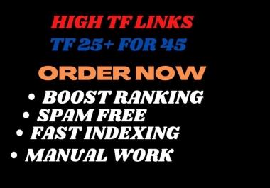Add create 350 High-Quality TF 25+ HQ Dofollow homepage SEO Backlinks