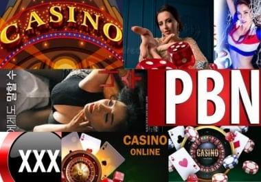 Build,  All DA60 To 80 + High Quality 200 PBN Backlink Casino Poker Slot Betting And Adult Sites Goo