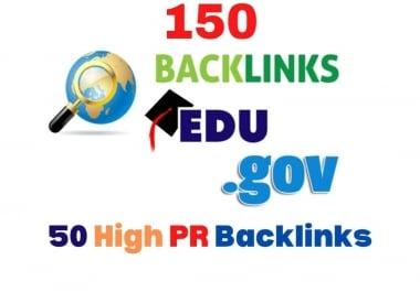 Manually 150 edu/gov And 50 High Pr9 Backlinks DA-70+ Google Rank