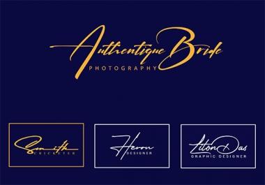 I create handwritten,  signature logo for you