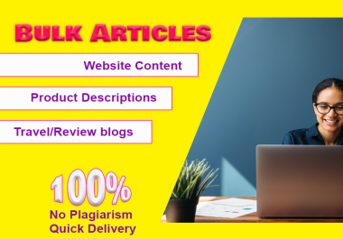 10x1000+ Words Bulk articles/contents/blogs writing