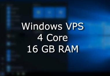 Windows VPS RAM 16 GB 4 CORE 400 GB SSD 1 GBPS FOR 1 MONTH ADMIN ACCESS