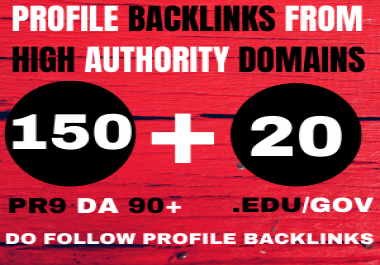I will manually create 150 pr9 profile backlinks +20 EDU/GOV BACKLINKS from High-quality websites