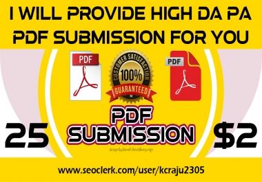 25 HQ PDF Submission Do Follow Backlinks with High DA/PA & TF/CF