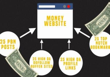 ALL IN ONE SEO PACKAGE,  25 HQ PBN Posts 25 Buffer Sites 25 Profile Links 25 Bookmarks