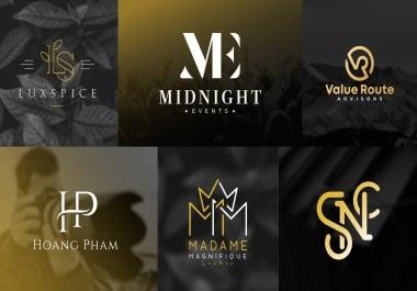 I will design a initials text logo