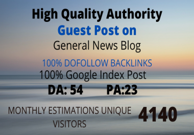 I will publish guest post on DA 54 general news blog