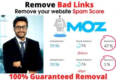 I will disavow bad backlinks and remove moz spam score