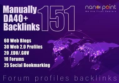 Create 151 High Authority Forum,  Gov & Edu Mixed Profile Backlinks