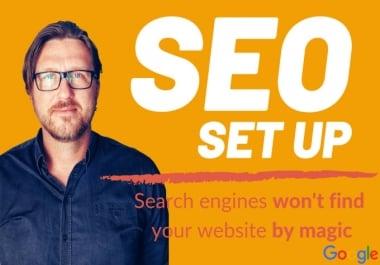 I will set up google analytics,  search console,  XML sitemap and conversions