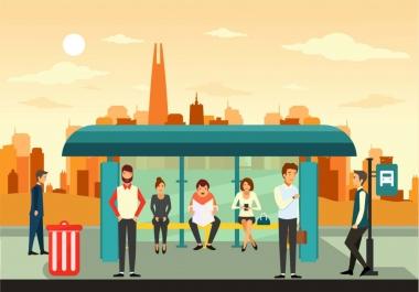 I will make amazing flat illustration for you in 24 hours