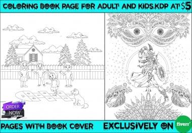 I will do coloring book page for children and adult