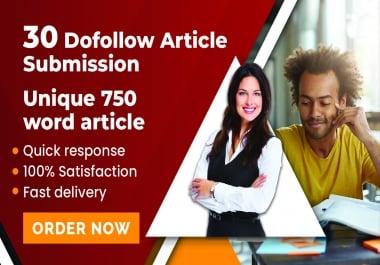 provide 40+ high quality 30 dofollow article submission links