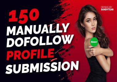 I will manually create 150 dofollow profile backlinks for google top ranking
