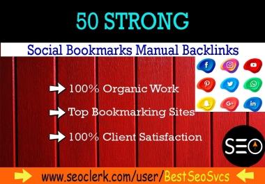 I will do 50 social bookmarking on high da backlinks