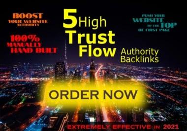 I will create 5 high trust flow powerful backlinks SEO service
