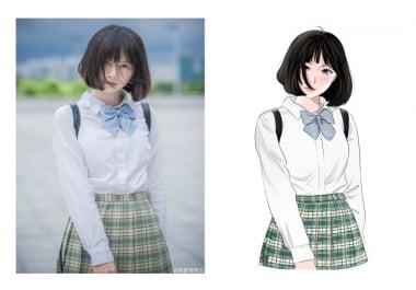 I will change your photo to cartoon or anime style