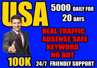 I will send website target real traffic from USA