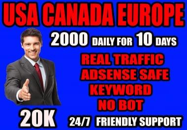 I will drive USA organic targeted web traffic unique visitors