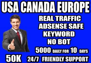 I will send organic 50k keyword targeted traffic