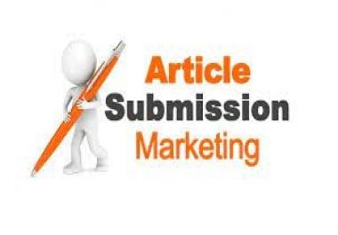 I will do article submission backlinks to 20 sites