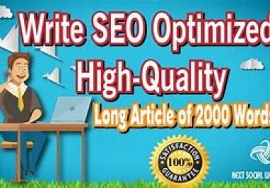 SEO Optimized High-Quality Long Article of 2000 words