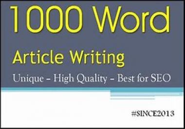 1000 words of high-quality content writing for your website,  blogs,  and SEO optimized